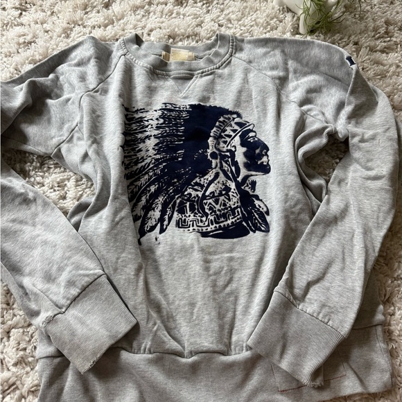 Gray Crewneck Sweater with Graphic Design - Picture 2 of 8